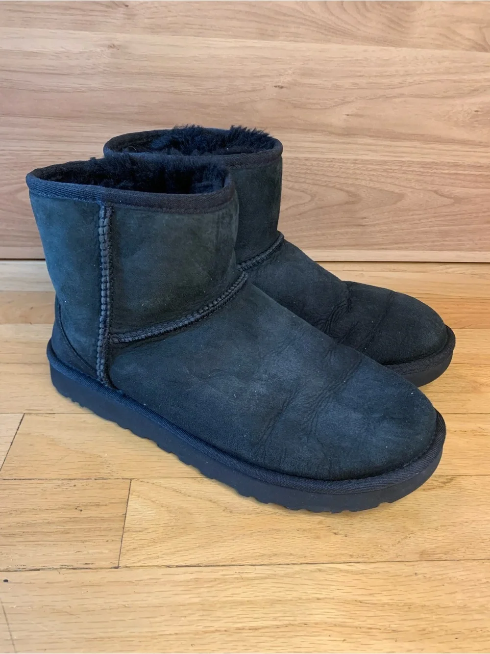 UGG Classic Mini Black Boots - Size 8